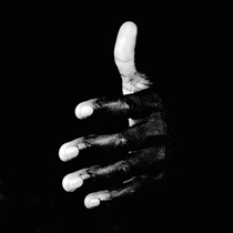 black hands white